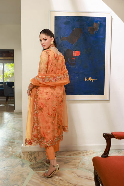 Dhanak | Chiffon Pret | SS25DA-2716 S Apricot Orange Chiffon