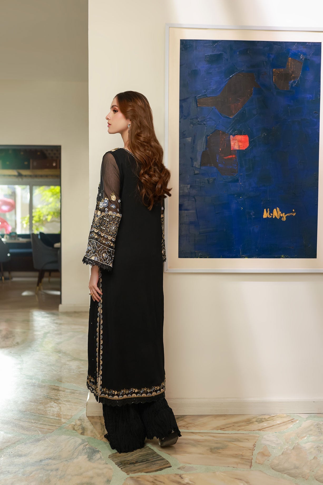 Dhanak | Chiffon Pret | SS25DA-2720 M Black Chiffon