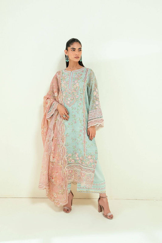 Dhanak | Signature Pret | SS25DA-2722 L-GREEN - Pakistani Designer Dress - by Dhanak | Type: Ladies Clothes - 100% Original at Saira Sultan