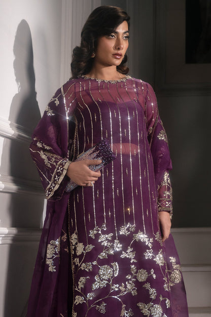 Mina Kashif | Emilie Formals | Marie XL Plum Roman Silk