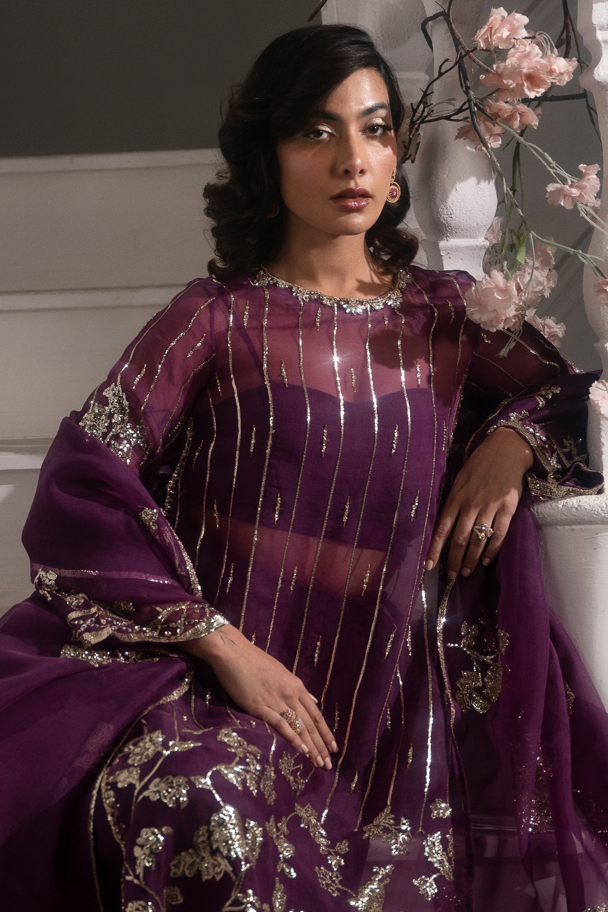 Mina Kashif | Emilie Formals | Marie L Plum Roman Silk