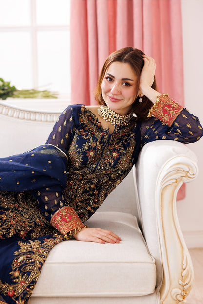 Charizma | Dastaan e Jashaan Formals 25 | DJ5-07 Custom Size Dark Blue Chiffon