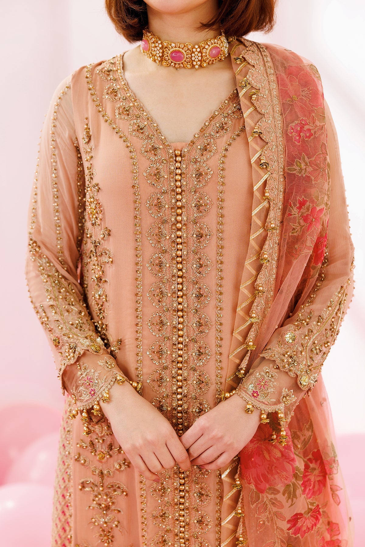 Charizma | Dastaan e Jashaan 25 | DJ5-02 M Peach Pink Chiffon