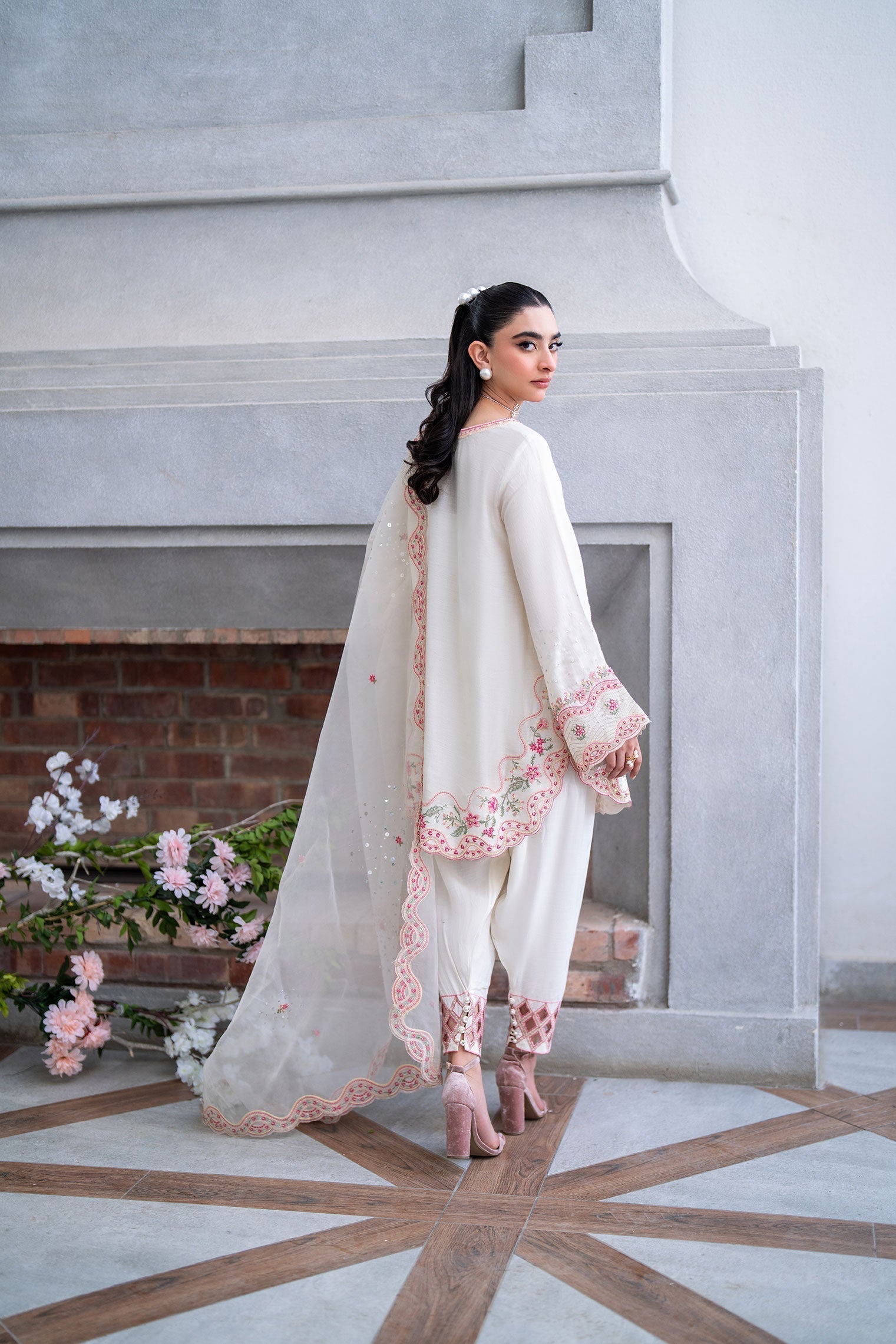 Dhanak | SS 25 Luxury Pret | SS25DL-0317 M Ivory Cotton Net