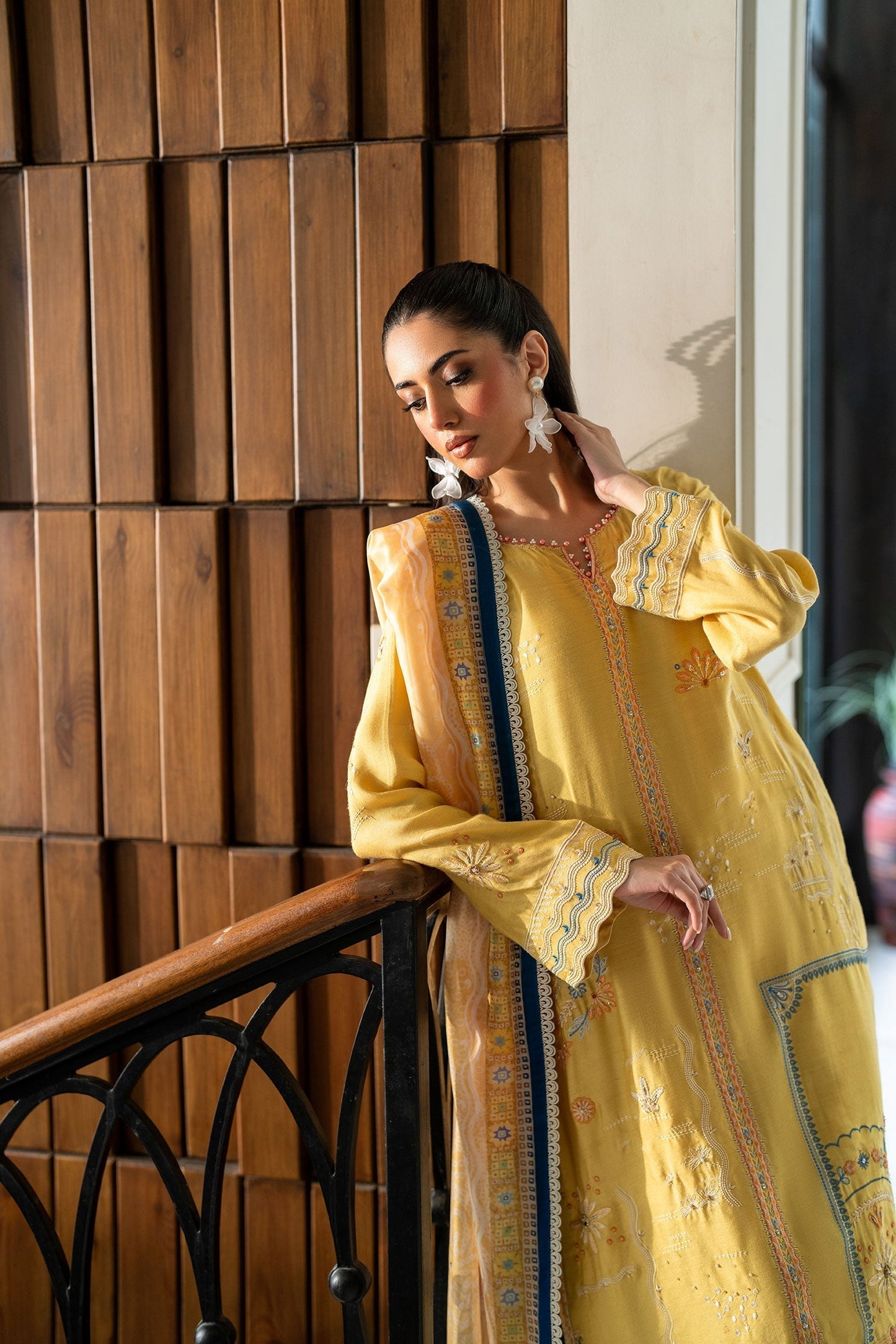 Dhanak | SS 25 Luxury Pret | SS25DL-0316 XL Maize Yellow Cotton Silk
