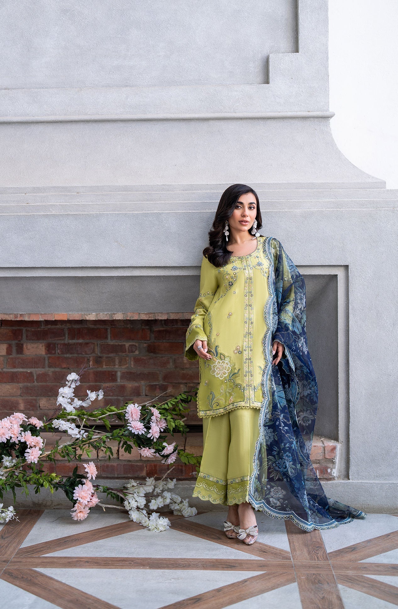 Dhanak | SS 25 Luxury Pret | SS25DL-0318 XS Neon Green Cotton Silk