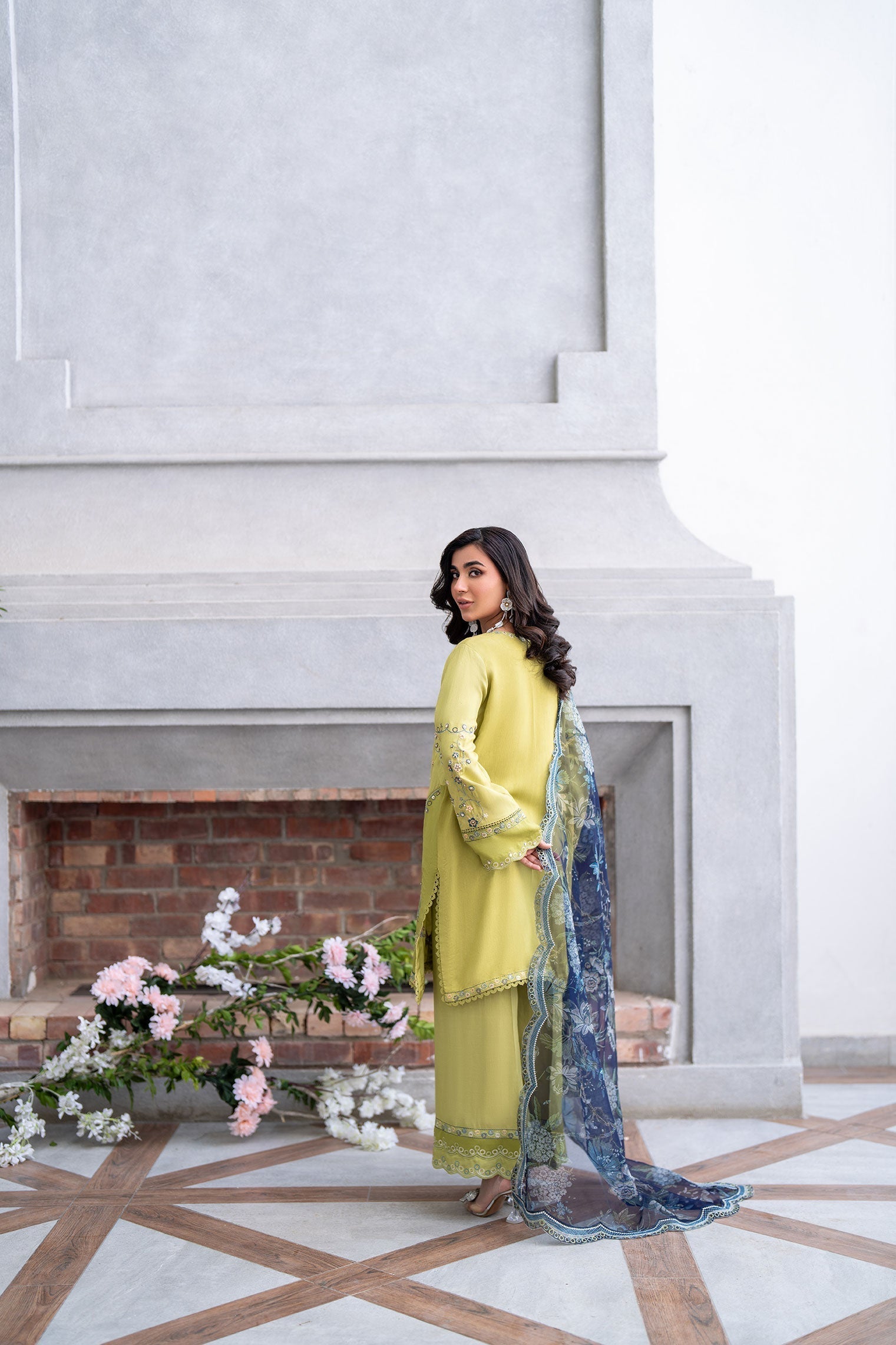 Dhanak | SS 25 Luxury Pret | SS25DL-0318 S Neon Green Cotton Silk