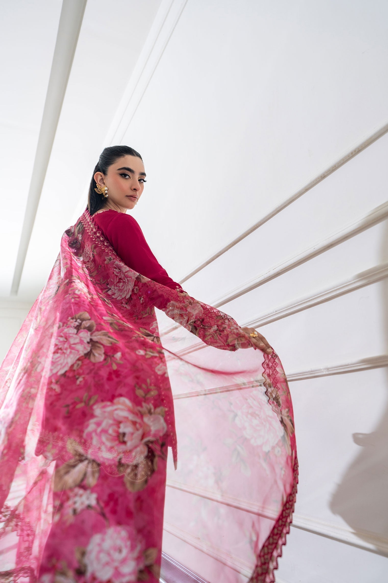 Dhanak | SS 25 Luxury Pret | SS25DL-0319 XL Red Cotton Silk