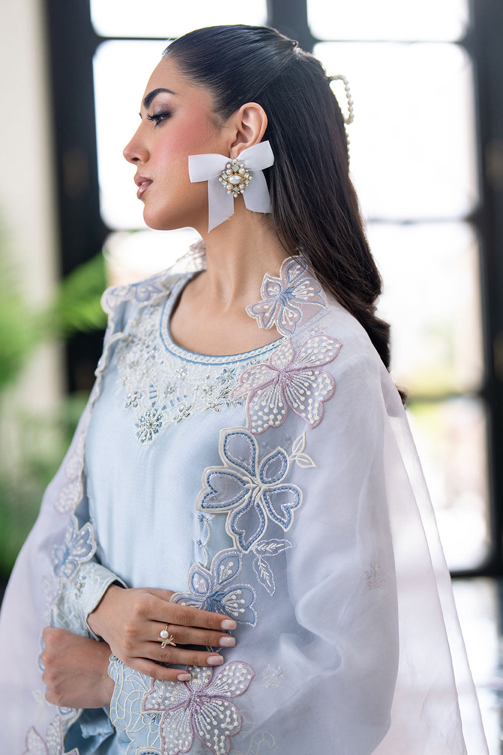 Dhanak | SS 25 Luxury Pret | SS25DL-0320 XL Light Blue Sheesha Silk