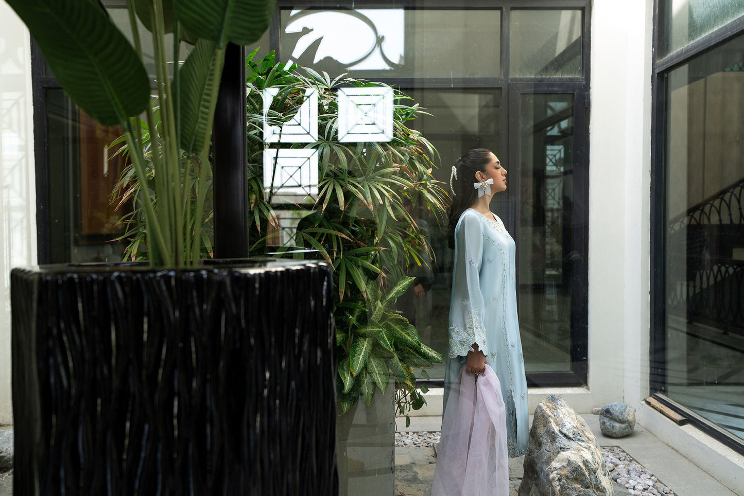 Dhanak | SS 25 Luxury Pret | SS25DL-0320 M Light Blue Sheesha Silk