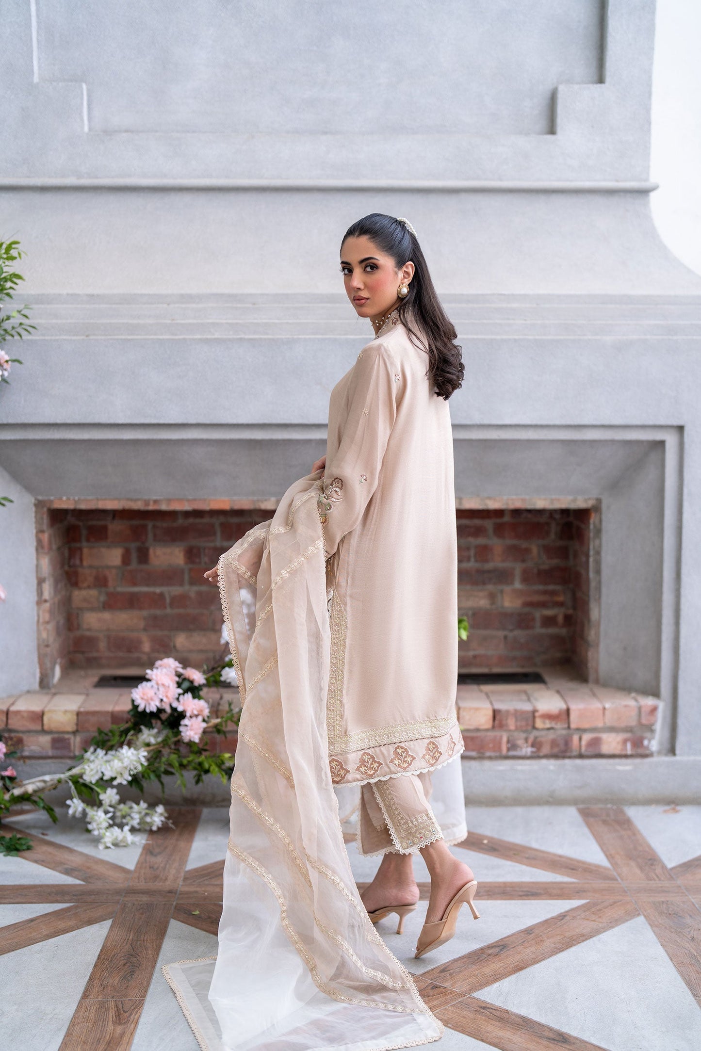 Dhanak | SS 25 Luxury Pret | SS25DL-0322 S Beige Cotton Silk
