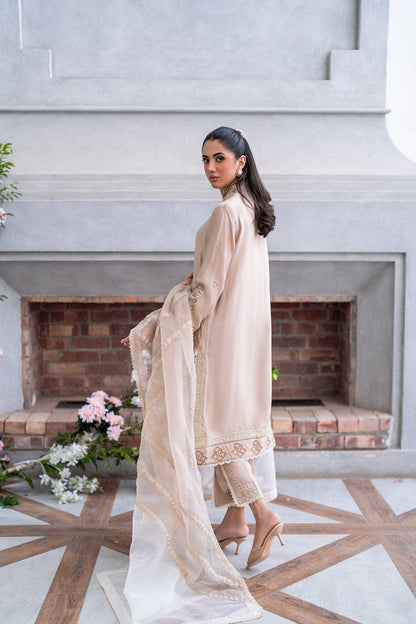 Dhanak | SS 25 Luxury Pret | SS25DL-0322 S Beige Cotton Silk