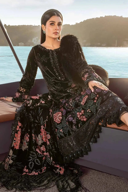 Maria B | Linen 23 | Black DL-1102 - Pakistani Designer Dress - by Maria B | Type: Luxury - 100% Original at Saira Sultan