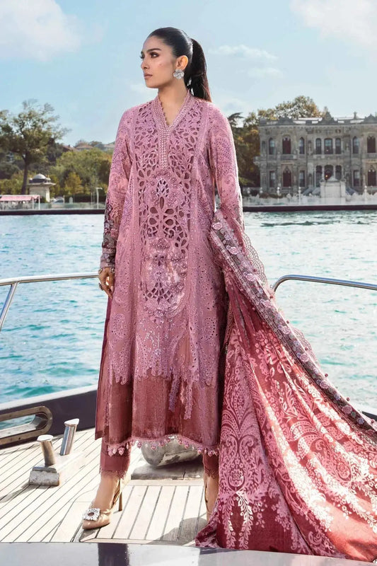 Maria B | Linen 23 | Ash Pink DL-1106 - Pakistani Designer Dress - by Maria B | Type: Luxury - 100% Original at Saira Sultan