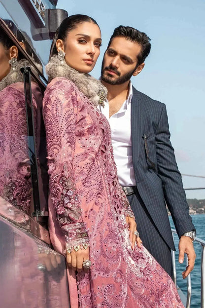 Maria B | Linen 23 | Ash Pink DL-1106 - Pakistani Designer Dress - by Maria B | Type: Luxury - 100% Original at Saira Sultan