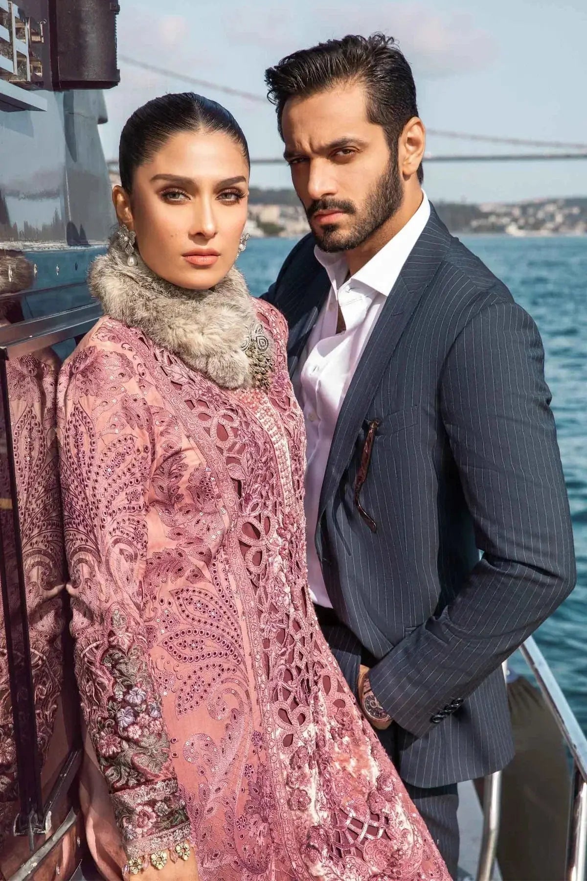 Maria B | Linen 23 | Ash Pink DL-1106 - Pakistani Designer Dress - by Maria B | Type: Luxury - 100% Original at Saira Sultan