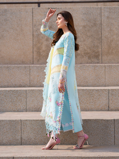Parishay | Dil e Raqsam Festive Eid Lawn | DR-01 Custom Size Light Blue Lawn