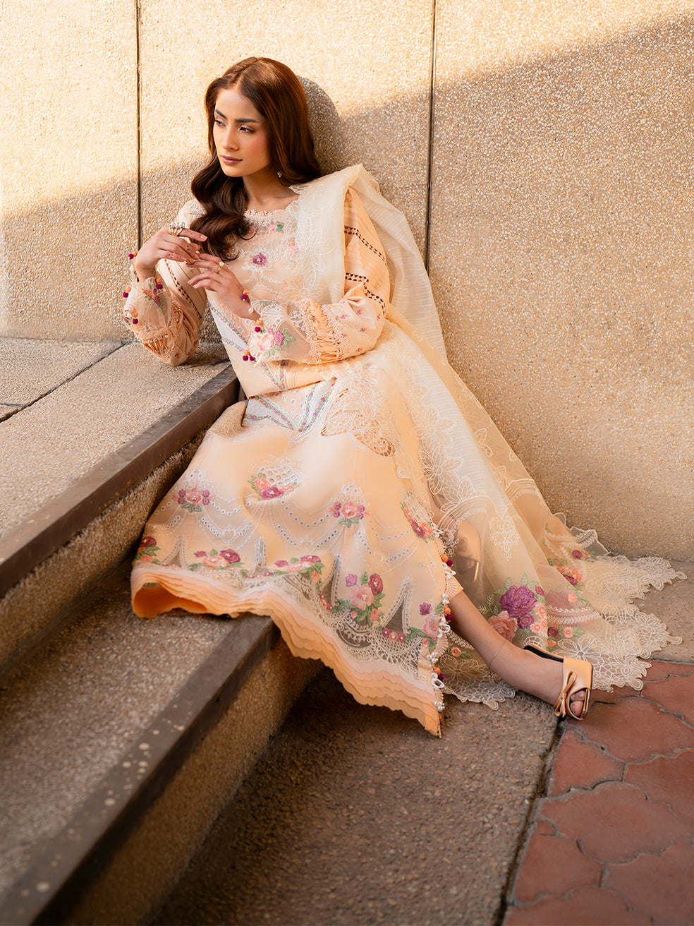Parishay | Dil e Raqsam Festive Eid Lawn | DR-02 M Peach Lawn