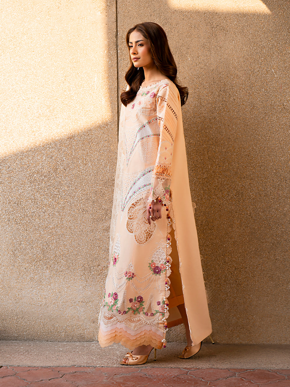 Parishay | Dil e Raqsam Festive Eid Lawn | DR-02 L Peach Lawn