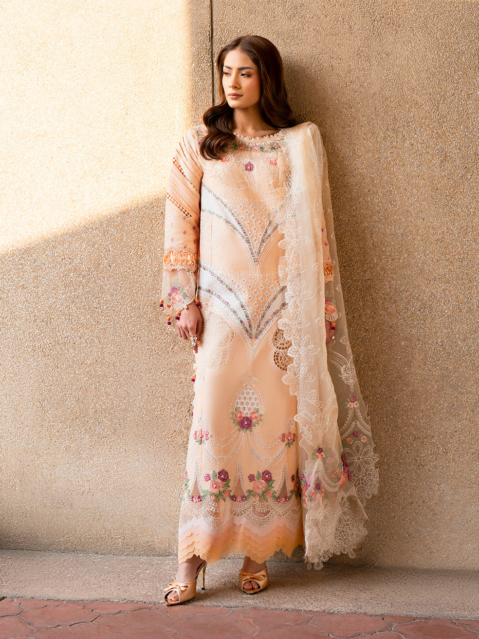 Parishay | Dil e Raqsam Festive Eid Lawn | DR-02 XL Peach Lawn