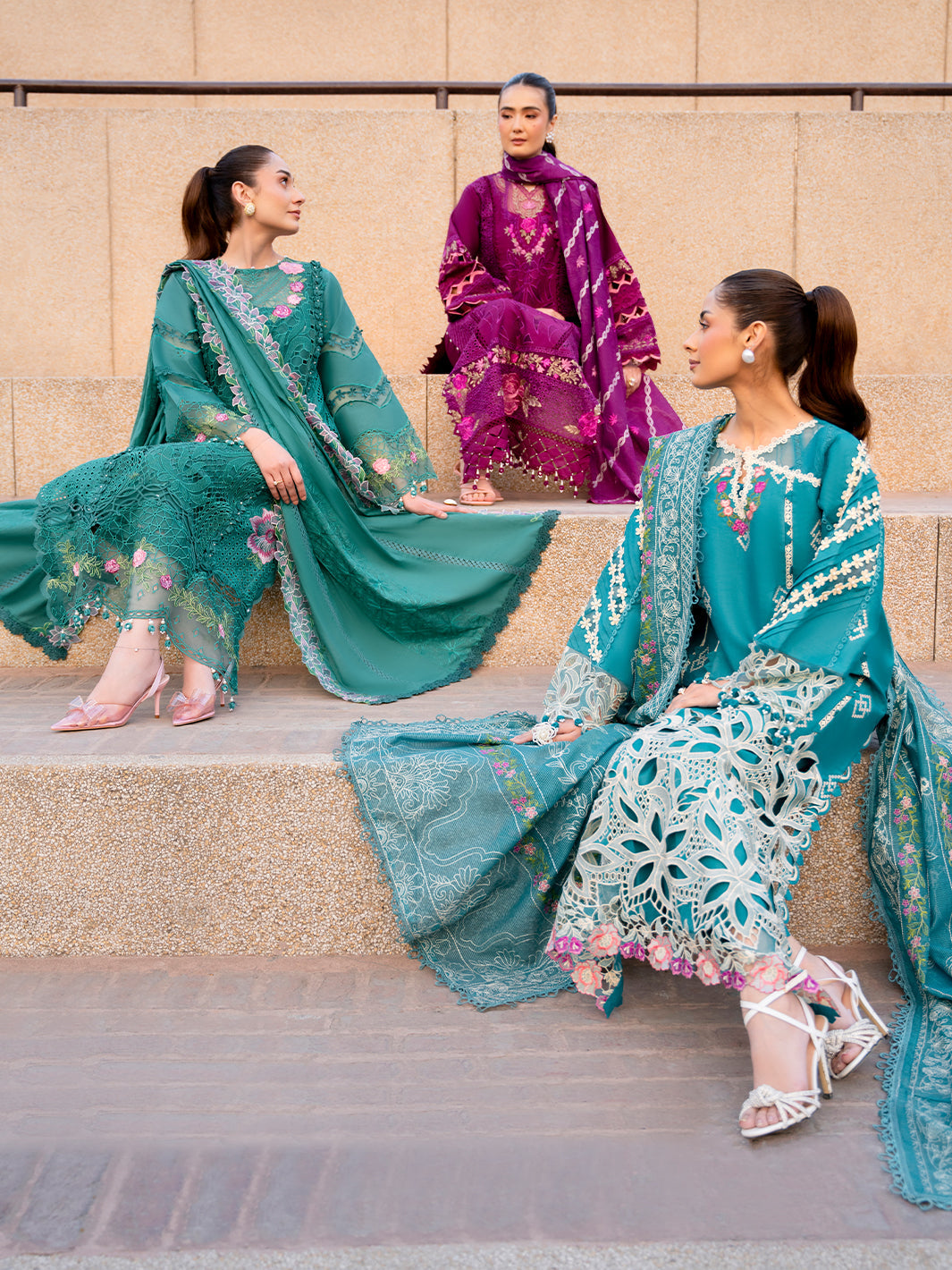 Parishay | Dil e Raqsam Festive Eid Lawn | DR-03 L Denium Blue Lawn
