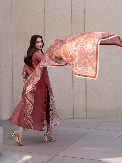 Parishay | Dil e Raqsam Festive Eid Lawn | DR-04 L Champagne Pink Lawn