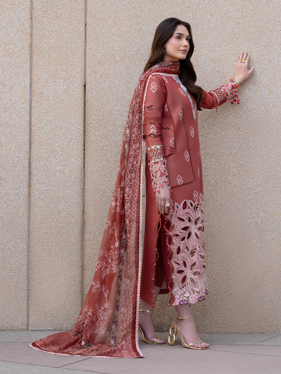 Parishay | Dil e Raqsam Festive Eid Lawn | DR-04 XL Champagne Pink Lawn