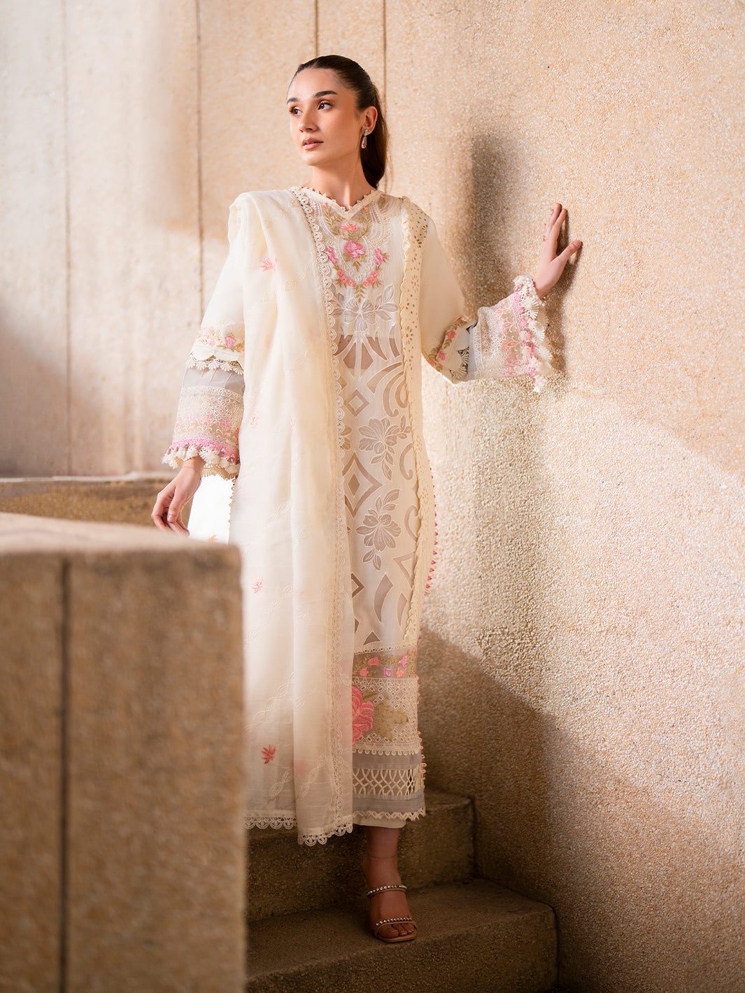 Parishay | Dil e Raqsam Festive Eid Lawn | DR-05 L Ivory Lawn