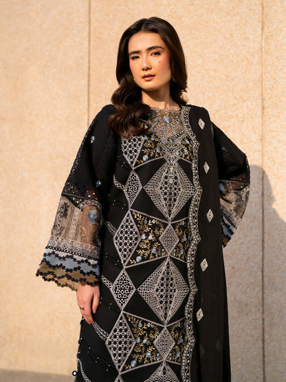Parishay | Dil e Raqsam Festive Eid Lawn | DR-08 M Black Lawn
