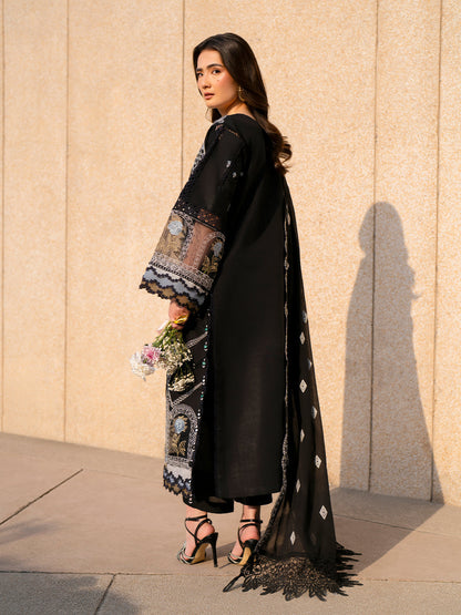 Parishay | Dil e Raqsam Festive Eid Lawn | DR-08 S Black Lawn