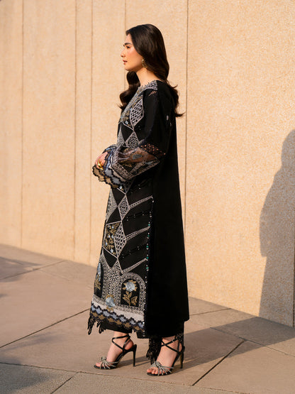 Parishay | Dil e Raqsam Festive Eid Lawn | DR-08 Custom Size Black Lawn