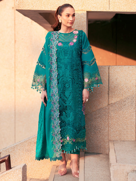 Parishay | Dil e Raqsam Festive Eid Lawn | DR-09 XS Teal Green Lawn