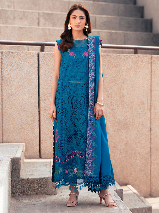 Parishay | Dil e Raqsam Festive Eid Lawn | DR-10 XS Teal Blue Lawn
