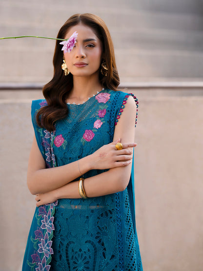 Parishay | Dil e Raqsam Festive Eid Lawn | DR-10 M Teal Blue Lawn