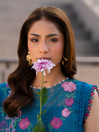 Parishay | Dil e Raqsam Festive Eid Lawn | DR-10 XL Teal Blue Lawn