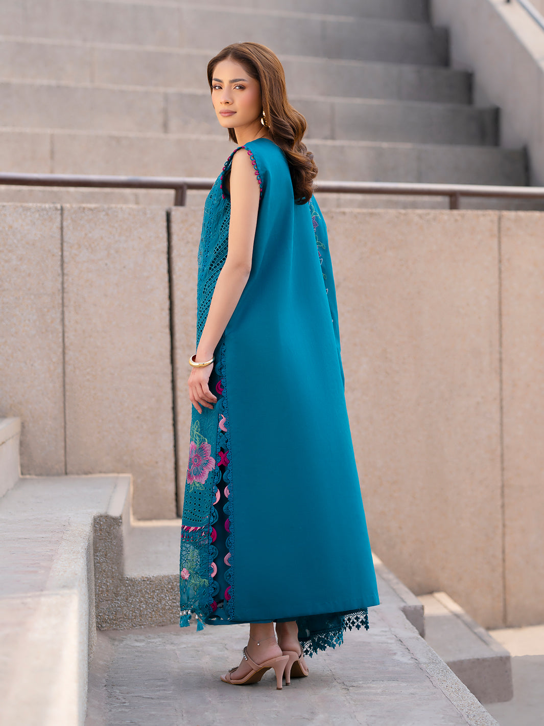 Parishay | Dil e Raqsam Festive Eid Lawn | DR-10 S Teal Blue Lawn