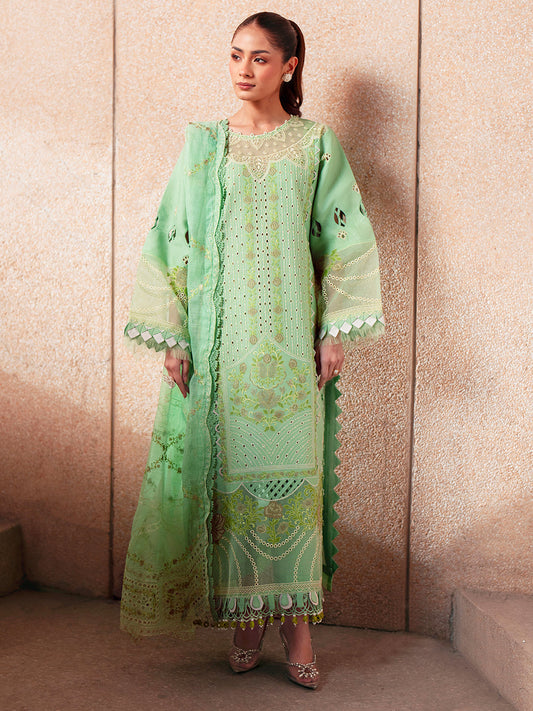 Parishay | Dil e Raqsam Festive Eid Lawn | DR-11 XS Aqua Green Lawn