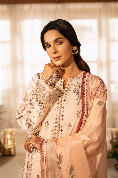 Zarposh | Sajni Lawn 25 | Gulbano L Peach Lawn
