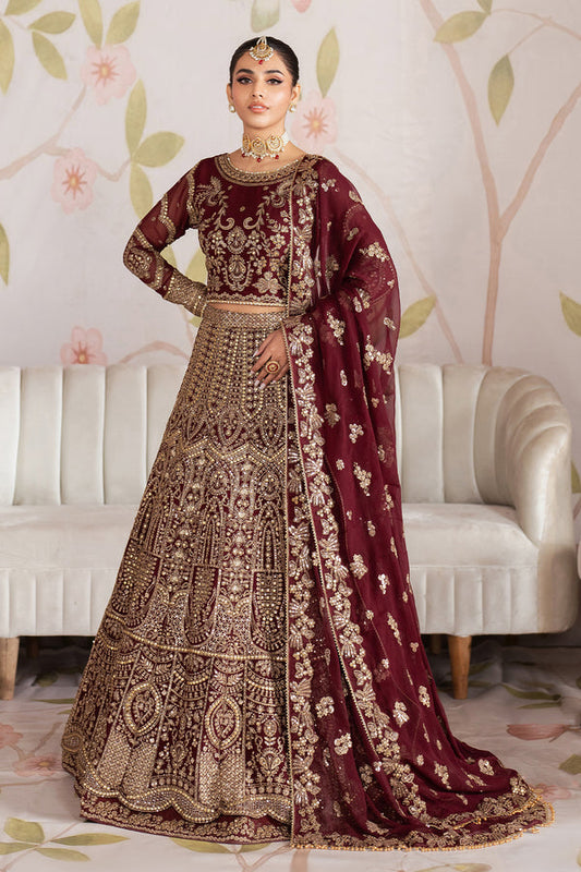 Zarif | Shehnai Luxury Wedding Edit | SHEESHAM XS Maroon Chiffon