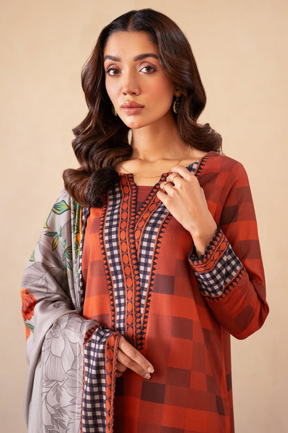 Charizma | Print Melody | CPM-4-S45A L Burnt Orange Raw Silk