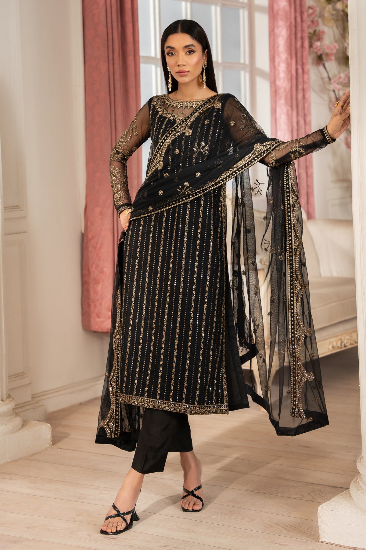 Zarif | Heer Formals | Z-02 YASNA M Black Net