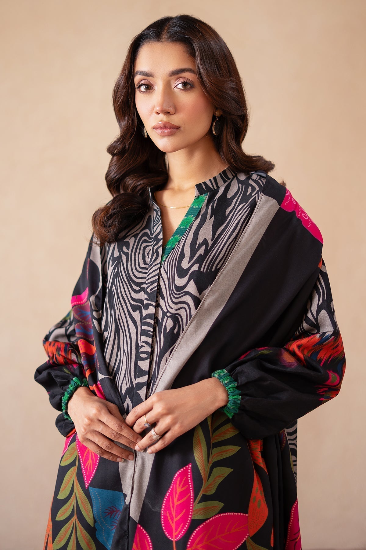 Charizma | Print Melody | CPM-4-S49A L Off White Raw Silk