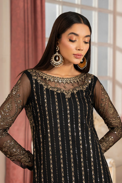 Zarif | Heer Formals | Z-02 YASNA XL Black Net