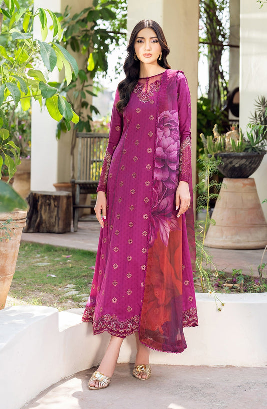 Zarif | Nura Textured Lawn 25 | MEHMAL XS Magenta Lawn