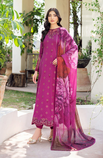 Zarif | Nura Textured Lawn 25 | MEHMAL L Magenta Lawn