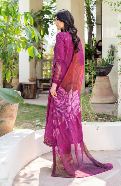 Zarif | Nura Textured Lawn 25 | MEHMAL S Magenta Lawn