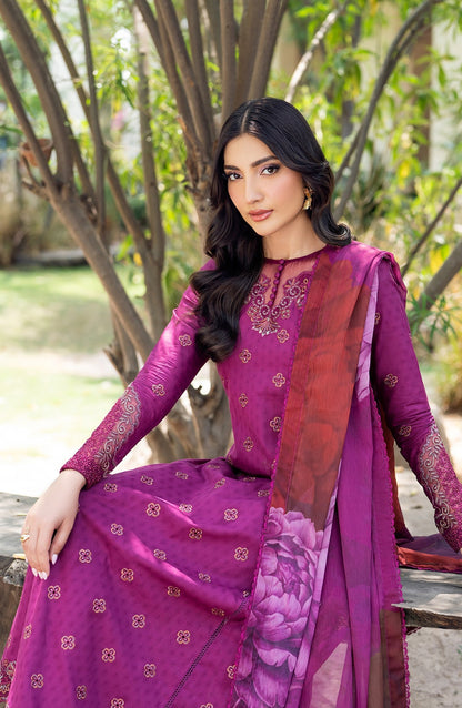 Zarif | Nura Textured Lawn 25 | MEHMAL XL Magenta Lawn