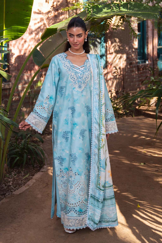 Neeshay | Summer Lines Printkari 25 | SKY-WAVE XS Sky Blue Lawn