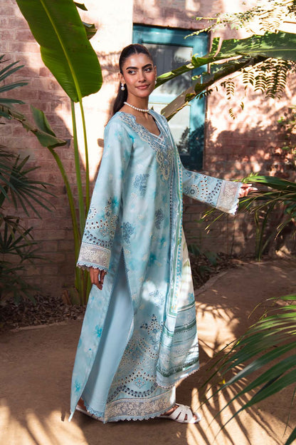 Neeshay | Summer Lines Printkari 25 | SKY-WAVE L Sky Blue Lawn