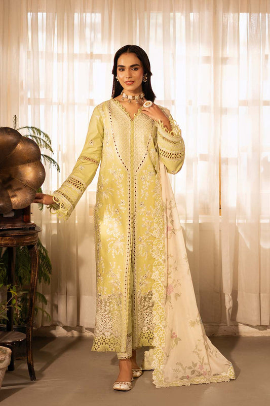 Zarposh | Sajni Lawn 25 | Gulnaz XS Olive Lawn